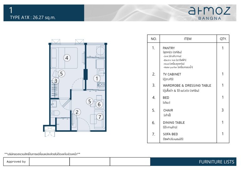 Type A1X_Furniture List 001